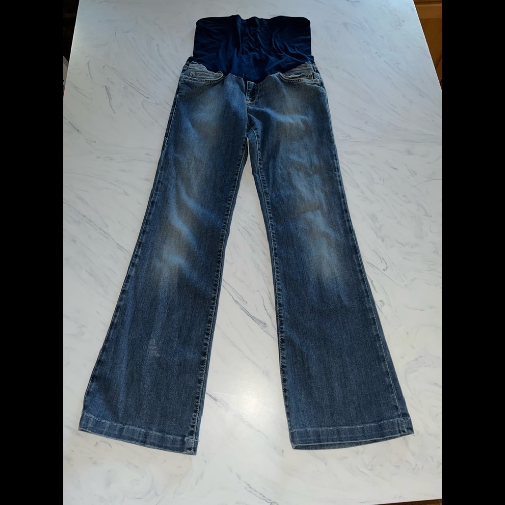 Pea in the pod mavi maternity bootcut jeans blue denim xs stretch